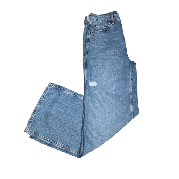 Urban Outfitters BDG Puddle Distressed Super High Waist Wide Leg Jeans Size 29W - Picture 2 of 15